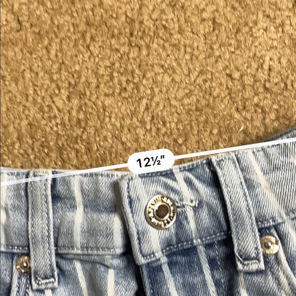 &Denim striped high rise denim mom shorts - Picture 3 of 4